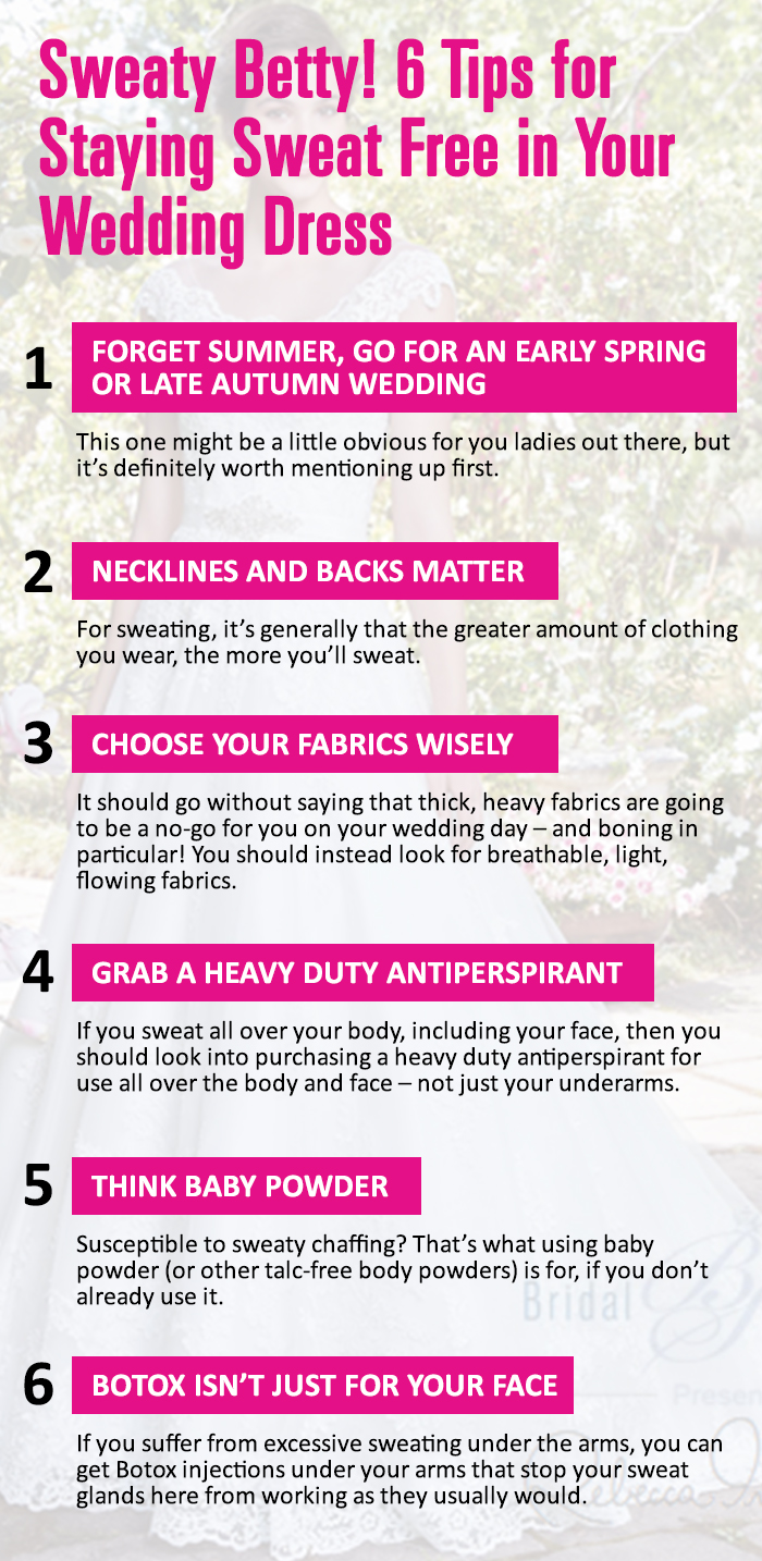 6 Tips for Staying Sweat Free in Your Wedding Dress